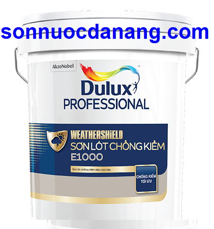 Sơn lót ngoại thất  Dulux Professional Weathershield E1000 tại Đà Nẵng, Hà Nội, Tp Hồ Chí Minh là loại sơn lót siêu cao cấp có tính năng kháng kiềm vượt trội dành cho bề mặt tường ngoại thất. Với dòng sản phẩm này ngôi nhà bạn sẽ được bảo vệ một cách tối ưu trước điều kiện thời tiết khắc nghiệt bên ngoài.

Các tính năng nổi bật phải kể đến như: (1) chịu được không khí ẩm ngoài trời, (2) độ bám dính tốt, (3) bền màu cho lớp sơn phủ. Dulux Professional Weathershield E1000 là giải pháp hoàn hảo mang lại vẻ đẹp sang trọng, tinh tế cho mọi ngôi nhà.