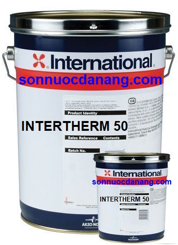 Sơn Intertherm 50 (Sơn chịu nhiệt)  tại Đà Nẵng, Hà Nội, Tp Hồ Chí Minh là 1 loại sơn có đặc tính cơ học làm khô độ ẩm nên cho phép sơn nhiều lớp mà không cần phải làm khô nóng giữa các lớp, chịu nhiệt lên tới 540 độ. dùng để bảo vệ bề mặt thép khỏi gỉ tại những nơi như ống khói, ống xả khí, lỗ thông thoáng và đường ống, hoạt động tại nhiệt độ lên tới 540độ, nhờ đó mà kết cấu bền vững hơn, hạn chế phải sửa chữa do gỉ làm hư hại.