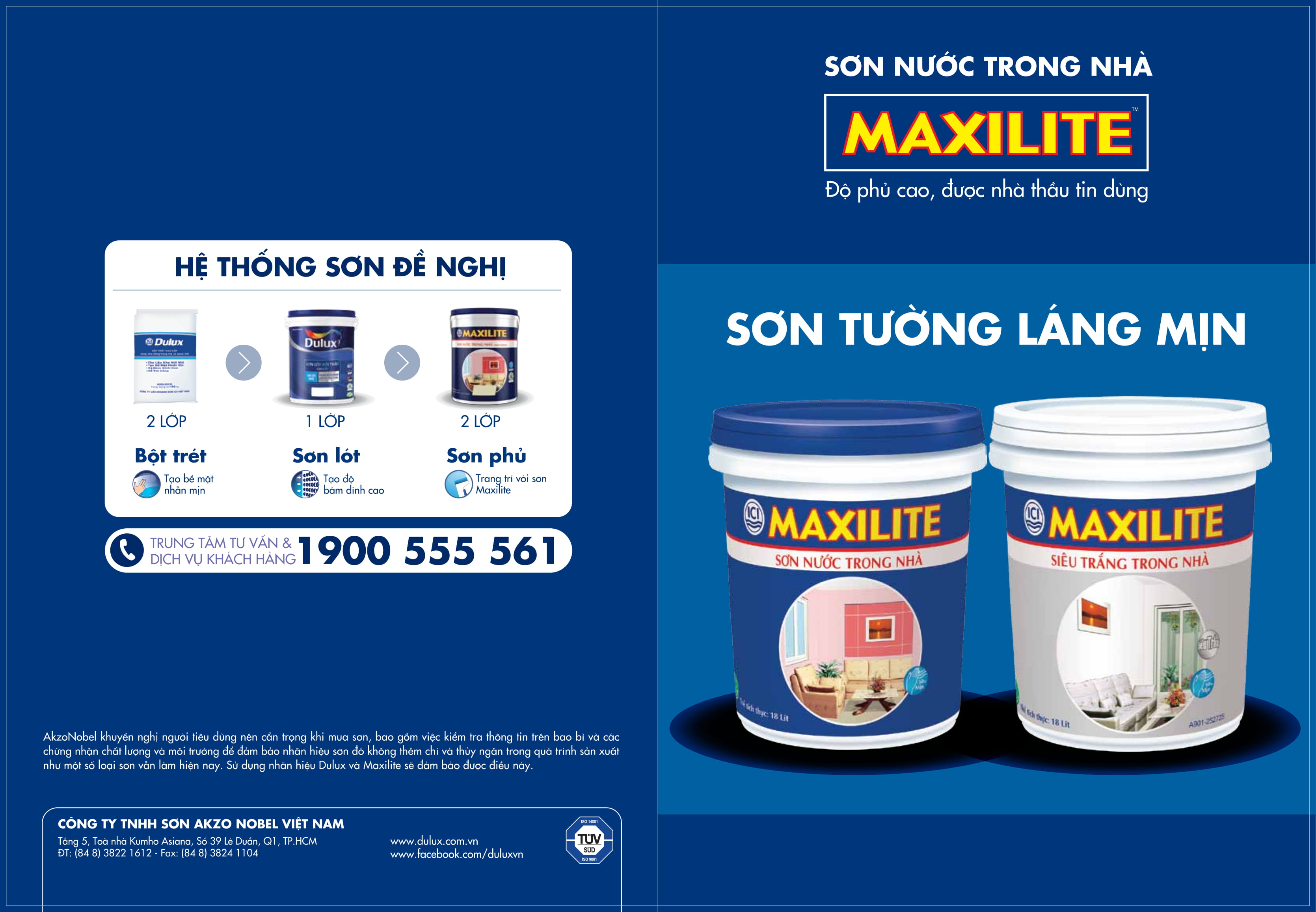 Bảng màu sơn Maxilite trong và ngoài nhà