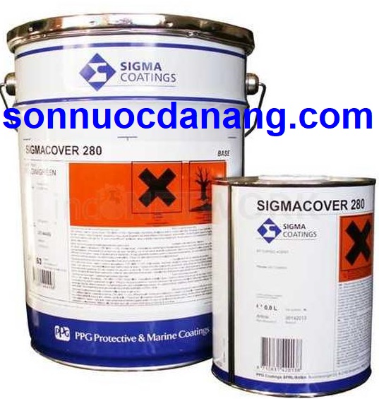 Sơn Epoxy SigmaCover 280 tại Đà Nẵng, Hà Nội, Tp Hồ Chí Minh là 1 loại sơnlót epoxy cao cấp được sản xuất từ nhựa Epoxy, đóng rắn Polyamide kết hợp với dung môi và bột kẽm nên được gọi là sơn chống rỉ Epoxy 2 thành phần. Công dụng chủ yếu là được dùng để bảo vệ và trang trí bề mặt sắt thép, gỗ của các loại tàu thuyền hiện nay.  Vì khả năng chống rỉ sét tốt nên sản phẩm sơn chống rỉ Epoxy 2 thành phần còn được sử dụng cho việc sơn kết cấu thép như cột thu sóng truyền hình, kết cấu thép cho dàn khoan trên biển, những khung nhà thép cần bộ bền cao, ít phải sửa chữa.