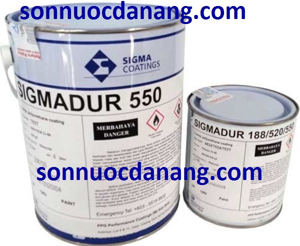 Sơn Epoxy Sigmadur 550 tại Đà Nẵng, Hà Nội, Tp Hồ Chí Minh là 1 loại sơn sơn Epoxy 2 thành phần dùng cho kết cấu thép gốc Polyurethan (PU) có khả năng chống lại các loại dầu khoáng và dầu thực vật, parafin, các sản phẩm dầu mỏ và các hóa chất nhẹ.Khả năng chịu đựng tuyệt vời với điều kiện tiếp xúc khí quyển, Giữ màu sắc và độ bóng tuyệt hảo, Không phấn, không màu vàng, Chữa ở nhiệt độ xuống -5 ° C (23 ° F)