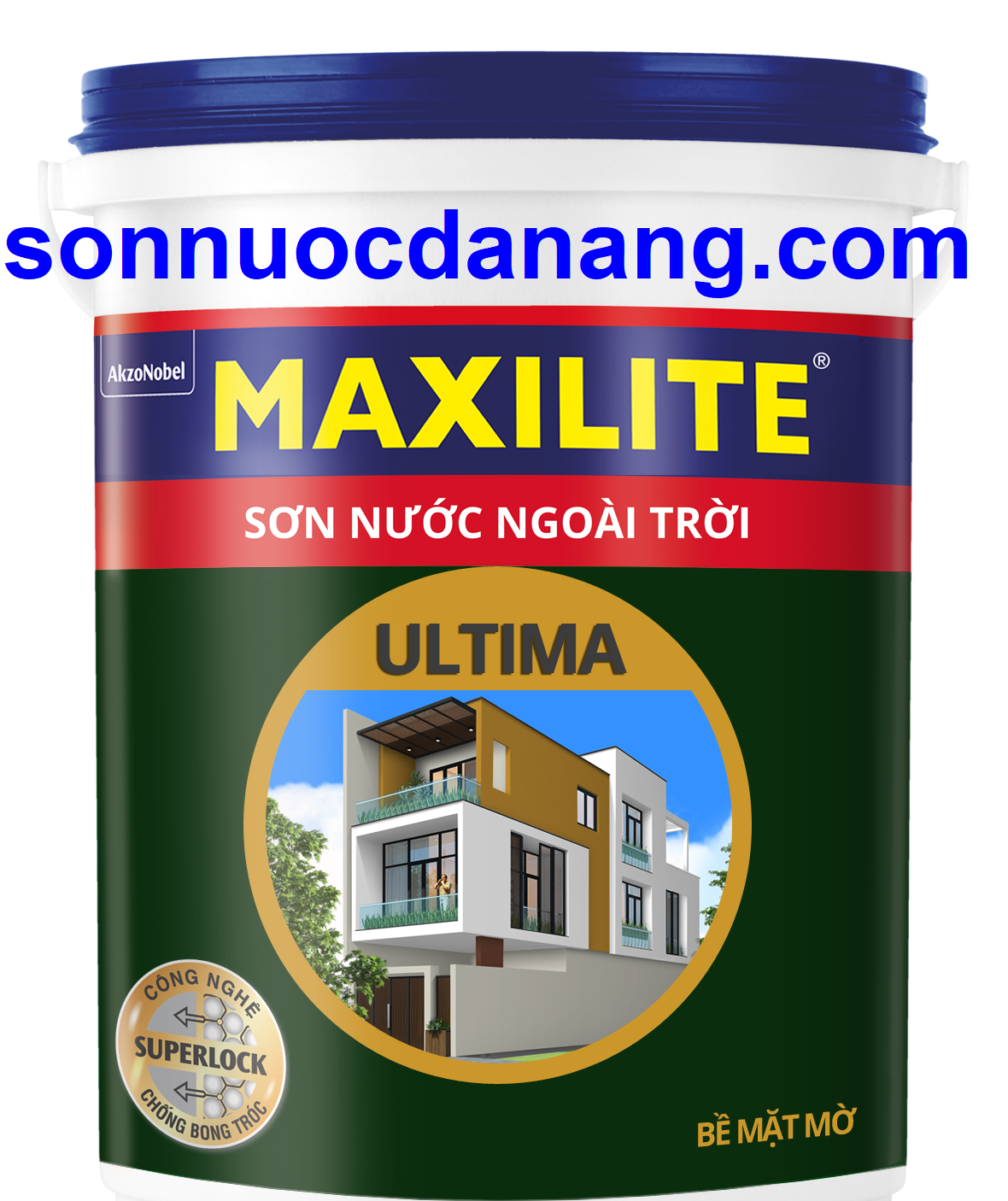 SƠN NƯỚC NGOÀI TRỜI MAXILITE ULTIMA - BỀ MẶT BÓNG MỜ giá rẽ tại Đà Nẵng Hà Nội Hồ Chí Minh và toàn quốc là 1 loại sơn ngoại thất dành cho ngoài nhà giúp ngôi nhà bạn đẹp lâu hơn nhờ màng sơn chắc khỏe, giúp chống bong tróc vượt trội với mức giá rất hợp lý. Với Sơn Nước Ngoài Trời Maxilite Ultima bạn sẽ thoải mái lựa chọn trong 1.192 màu sắc đa dạng, phong phú và hai loại bề mặt bóng, bề mặt mờ. Công nghệ tiên tiến SuperLock giúp giữ màu đẹp lâu phai hơn nhờ màng sơn chắc khỏe giúp chống bong tróc vượt trội. Thành phần nhựa Polymer cao cấp giúp tăng độ kết dính của các chuỗi phân tử, độ bám dính của màng sơn vào tường. Sơn Nước Ngoài Trời Maxilite Ultima - Chống bong tróc vượt trội nhờ màng sơn chắc khỏe.