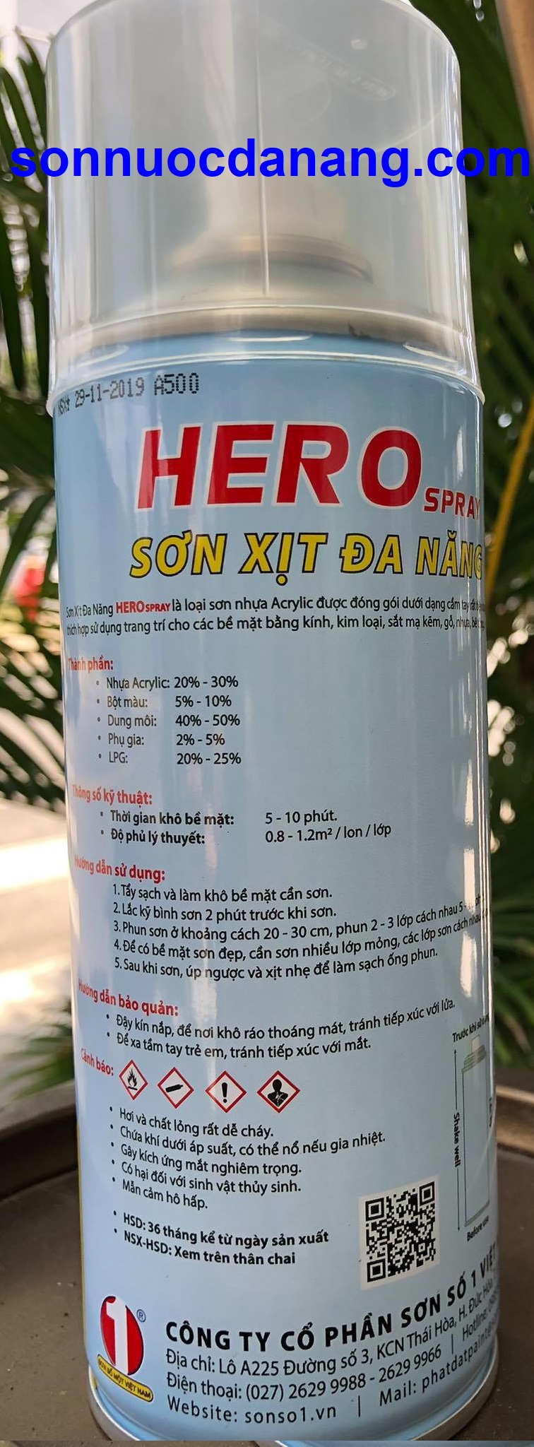 Sơn Xịt Đa Năng Hero tại Đà Nẵng là 01 loại sơn nhựa Acrylic được đóng gói dưới dạng cầm tay rất tiện dụng, thích hợp dùng để trang trí cho các bề mặt bằng kính, kim loại, sắt mạ kẽm, gỗ, nhựa, bê tông… đa năng sơn được trên mọi bề mặt. Với Ưu điểm nổi bật: Khô nhanh, bám dính tốt, Độ bóng cao, Màu đẹp